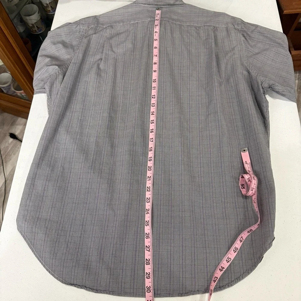 Polo Ralph Lauren Classic Fit Button Up Shirt Grey Purple Check Men’s Size Large